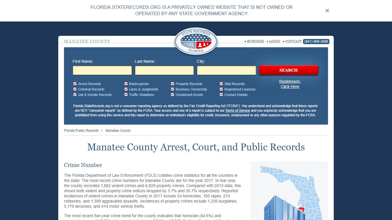 Manatee County Arrest, Court, and Public Records